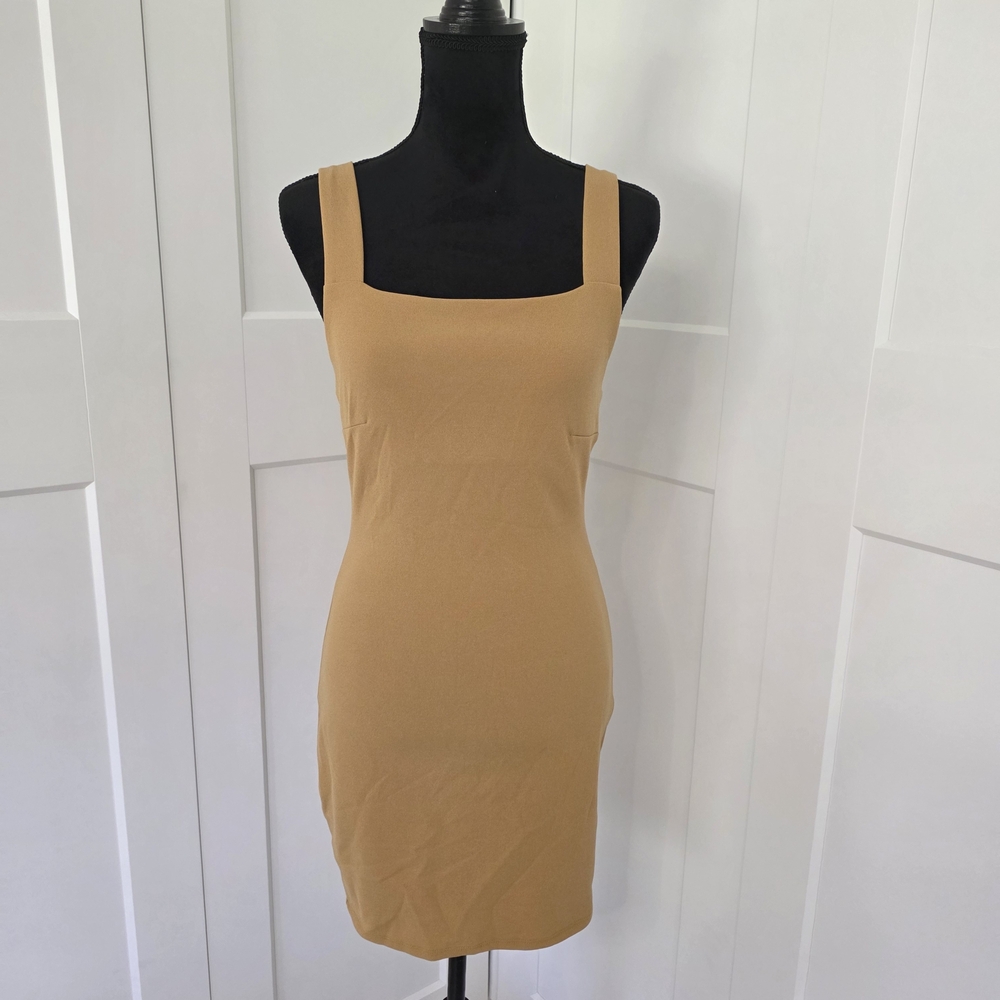 Mind Code Camel Mini Dress - Picture 1 of 6